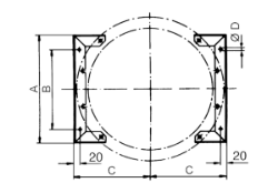 Picture of Maico FU 50 - 2 Stück Befestigungsfuß zur Montage von Ventilatoren EZL/DZL und EZR/DZR an Wänden, Decken oder auf Konsolen, DN 500 - Art.-Nr.: 0036.0075