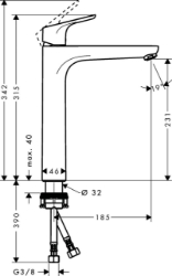 Picture of HANSGROHE Focus Einhebel-Waschtischmischer 230 ohne Ablaufgarnitur, 31532000