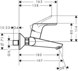 Picture of HANSGROHE Focus Einhebel-Waschtischmischer Aufputz, 31923000