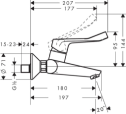 Picture of HANSGROHE Focus Einhebel-Waschtischmischer Aufputz mit extra langem Griff, 31913000 