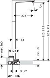 Picture of HANSGROHE Metropol 
Wanneneinlauf bodenstehend, 32531000