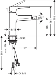 Picture of HANSGROHE Metropol
Einhebel-Bidetmischer mit Bügelgriff und Push-Open Ablaufgarnitur, 74520000