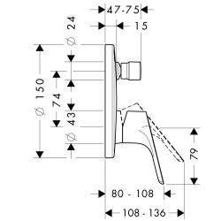 Picture of HANSGROHE Focus Einhebel-Wannenmischer Unterputz mit Sicherungskombination,  31946000
