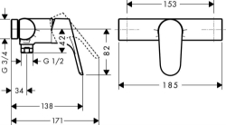 Picture of HANSGROHE Focus Einhebel-Brausenmischer Aufputz,  31963000