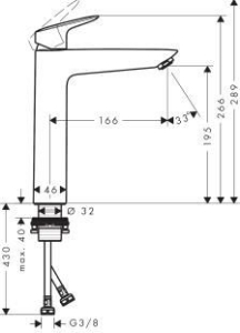 Picture of HANSGROHE Logis Einhebel-Waschtischmischer 190 ohne Ablaufgarnitur,  71091000