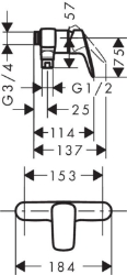 Picture of HANSGROHE Logis Einhebel-Brausemischer Aufputz,  71630000