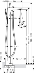 Picture of HANSGROHE PuraVida Einhebel-Wannenmischer bodenstehend,  15473000