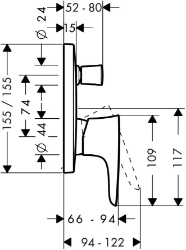 Picture of HANSGROHE PuraVida Einhebel-Wannenmischer Unterputz mit integrierter Sicherungskombination,  15447000