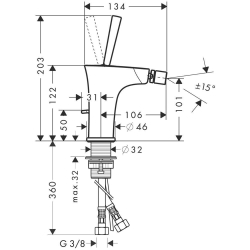 Picture of HANSGROHE PuraVida Einhebel-Bidetmischer mit Zugstangen-Ablaufgarnitur,  15270000