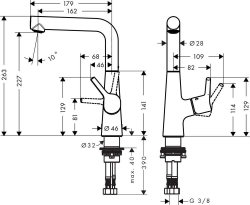 Picture of HANSGROHE Talis S Einhebel-Waschtischmischer 210 mit Zugstangen-Ablaufgarnitur und Schwenkauslauf 120°,  72105000