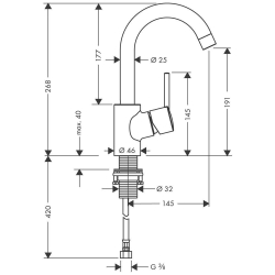 Picture of HANSGROHE Talis S Einhebel-Waschtischmischer DN15,  32070000