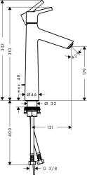 Picture of HANSGROHE Talis S Einhebel-Waschtischmischer 190 mit Zugstangen-Ablaufgarnitur,  72031000
