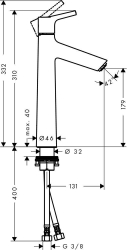 Picture of HANSGROHE Talis S Einhebel-Waschtischmischer 190 ohne Ablaufgarnitur,  72032000