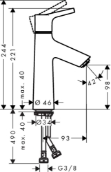Picture of HANSGROHE Talis S Einhebel-Waschtischmischer 100 ohne Ablaufgarnitur,  72021000