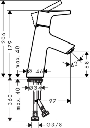 Picture of HANSGROHE Talis S Einhebel-Waschtischmischer 80 ohne Ablaufgarnitur,  72012000
