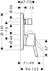 Picture of HANSGROHE Talis S Einhebel-Wannenmischer Unterputz mit integrierter Sicherungskombination,  32477000