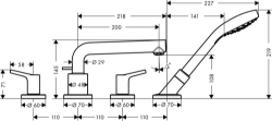 Picture of HANSGROHE Talis S 4-Loch Wannenrandarmatur,  72418000