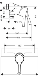 Picture of HANSGROHE Talis S Einhebel-Brausemischer Aufputz,  72601000