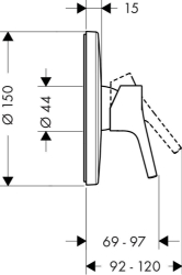 Picture of HANSGROHE Talis S Einhebel-Brausemischer Unterputz,  72605000