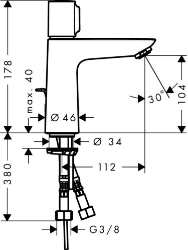 Picture of HANSGROHE Talis Select E Einhebel-Waschtischmischer 110 mit Zugstangen-Ablaufgarnitur,  71750000
