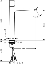 Picture of HANSGROHE Talis Select E Einhebel-Waschtischmischer 240 ohne Ablaufgarnitur,  71753000