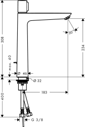 Picture of HANSGROHE Talis Select E Einhebel-Waschtischmischer 240 mit Zugstangen-Ablaufgarnitur,  71752000
