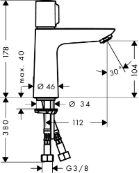 Picture of HANSGROHE Talis Select E Einhebel-Waschtischmischer 110 ohne Ablaufgarnitur,  71751000