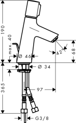 Picture of HANSGROHE Talis Select S Einhebel - Waschtischmischer 80 mit Zugstangen-Ablaufgarnitur,  72040000