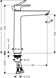 Picture of HANSGROHE Talis E Einhebel-Waschtischmischer 240 ohne Ablaufgarnitur,  71717000