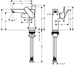 Picture of HANSGROHE Talis E Einhebel-Waschtischmischer 150 ohne Ablaufgarnitur,  71755000