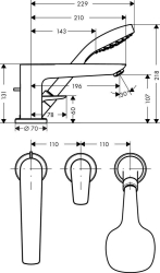 Picture of HANSGROHE Talis E 3-Loch Wannenrandarmatur,  71730000