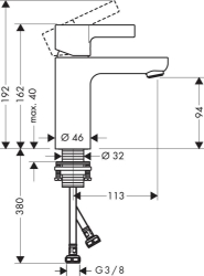 Picture of HANSGROHE Metris S Einhebel-Waschtischmischer ohne Ablaufgarnitur,  31068000