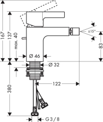 Picture of HANSGROHE Metris S Einhebel-Bidetmischer mit Zugstangen-Ablaufgarnitur,  31261000
