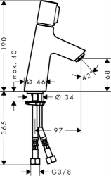 Picture of HANSGROHE Talis Select S Waschtischmischer 80 ohne Ablaufgarnitur,  72041000