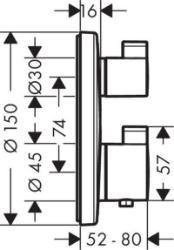 Picture of HANSGROHE Ecostat S Thermostat Unterputz für 1 Verbraucher,  15757000