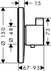 Picture of HANSGROHE Thermostat Highflow 59 l/ min Unterputz,  15756000