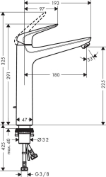 Picture of HANSGROHE Novus Einhebel-Waschtischmischer 230 mit Zugstangen-Ablaufgarnitur,  71123000