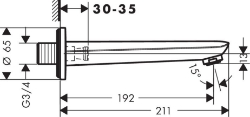 Picture of HANSGROHE Novus Wanneneinlauf,  71320000