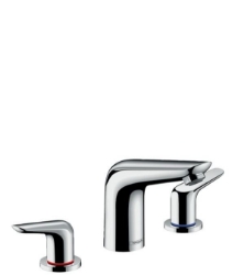 Picture of HANSGROHE Novus 3-Loch Waschtischarmatur 100 mit Zugstangen-Ablaufgarnitur,  71140000