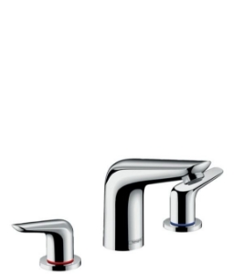 Picture of HANSGROHE Novus 3-Loch Waschtischarmatur 100 mit Zugstangen-Ablaufgarnitur,  71140000