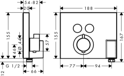 Picture of HANSGROHE ShowerSelect Thermostat Unterputz für 2 Verbraucher mit FixFit und Portereinheit,  15765000