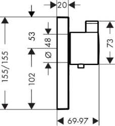 Picture of HANSGROHE ShowerSelect Thermostat Highflow Unterputz für 1 Verbraucher und einen zusätzlichen Abgang,  15761000