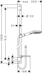 Picture of HANSGROHE Raindance Select E 120 3jet Handbrause/Unica'S Puro Brausestange 0,90 m Set,  26621000