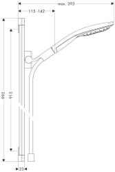 Picture of HANSGROHE Raindance Select S 150 3jet Handbrause/Raindance Unica Brausestange 0,90 m Set,  26626000