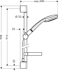 Picture of HANSGROHE Croma 100 Multi Handbrause/Unica'C Brausestange 0,90 m Set,  27774000