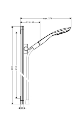 Picture of HANSGROHE PuraVida Handbrause/PuraVida Unica Brausenstange 0,90 m Set,  27853000