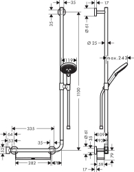 Picture of HANSGROHE Raindance Select S 120 / Unica Comfort Brauseset/Haltestange 1,10 m R,  26326000