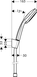 Picture of HANSGROHE Croma 100 Vario Handbrause/Porter'S Brausehalter Set 1,25 m,  27592000