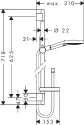 Picture of HANSGROHE Raindance Select S 120 3jet Handbrause/Unica'S Puro Brausestange 0,65 m Set,  26630000