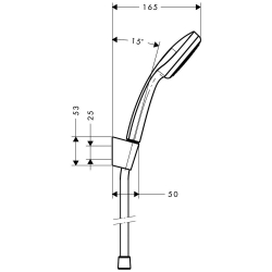 Picture of HANSGROHE Croma 100 Mono Handbrause/Porter's Brausehalter Set 1,25 m,  27574000